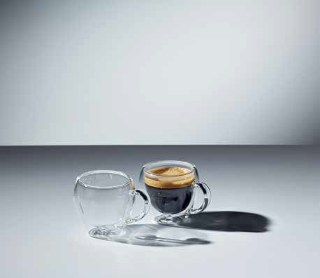 Dupla falú üveg kávés csésze