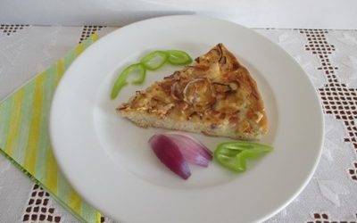 Kenyérlángos pizzatepsiben sütve